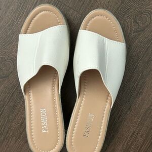 Women's White Slide Sandals